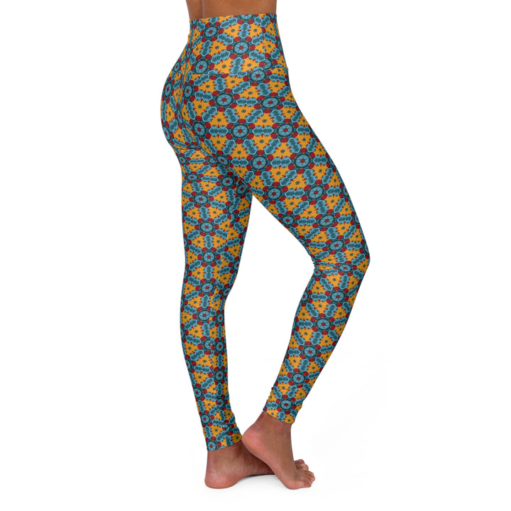 High Waisted Yoga Leggings - Street Dragon Pattern