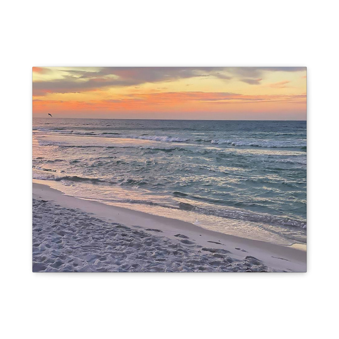 Sunset Beach Matte Stretched Canvas Wall Art