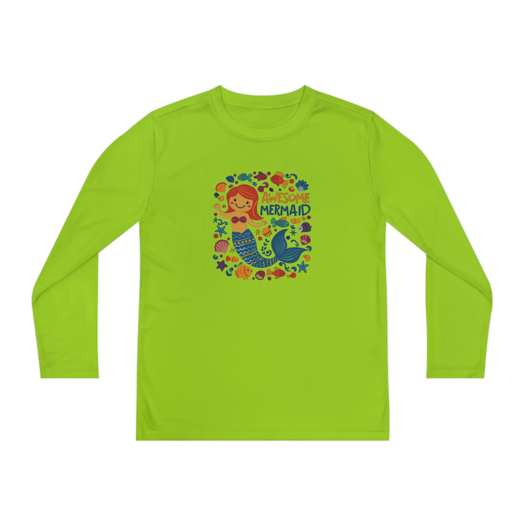 Youth Long Sleeve Competitor Tee - Awesome Mermaid