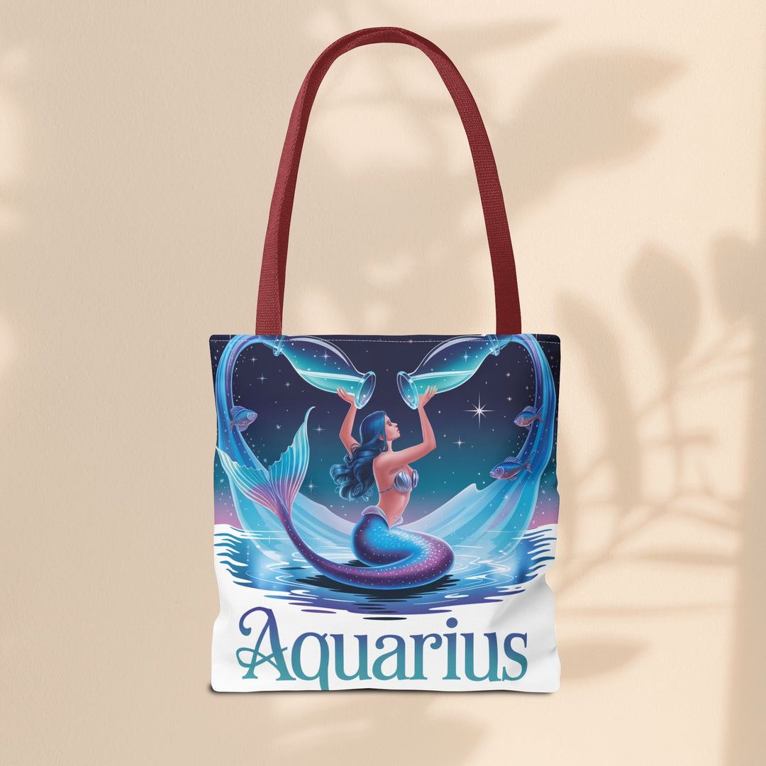 Aquarius Mermaid Tote Bag, Zodiac Gift, Astrology Tote, Women’s Bag, Beach Accessory, Stylish Carryall