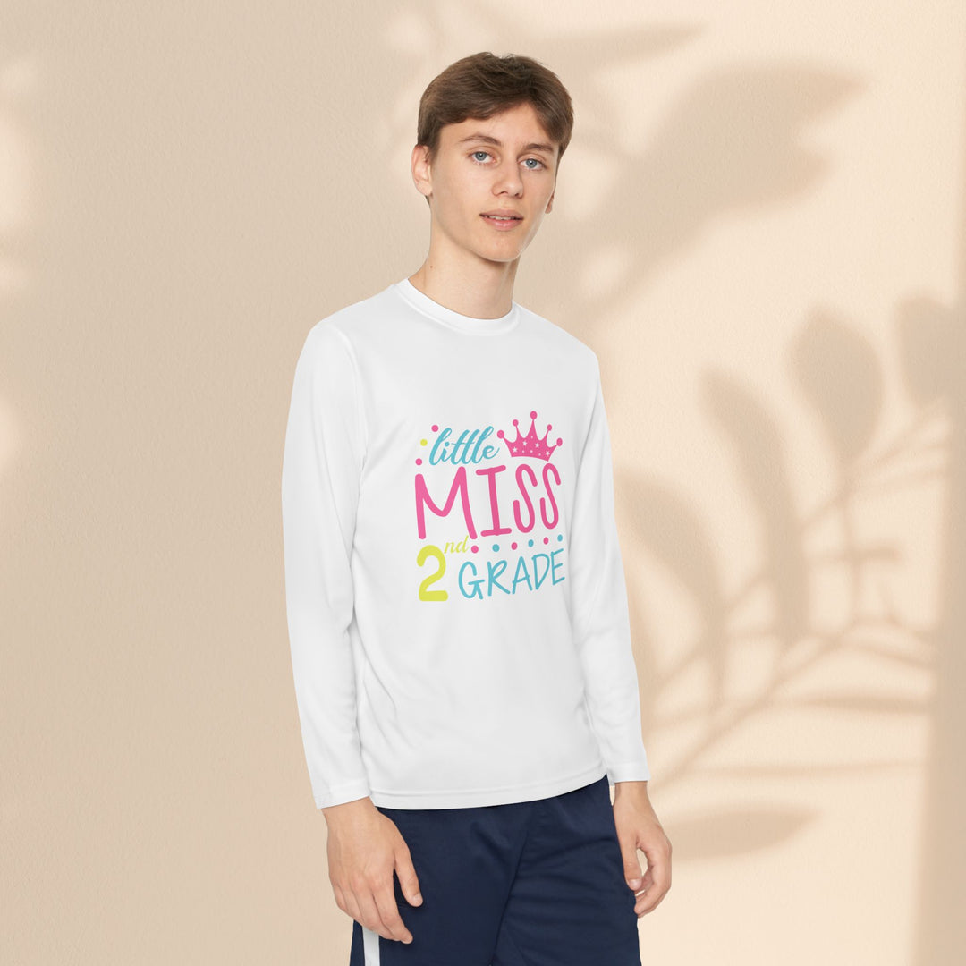 Youth Long Sleeve Birthday Tee, Kids' Birthday Shirt, Little Miss 2nd Grade Top, Tween Long Sleeve Shirt, Fun Celebration Apparel