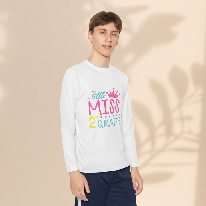 Youth Long Sleeve Birthday Tee, Kids' Birthday Shirt, Little Miss 2nd Grade Top, Tween Long Sleeve Shirt, Fun Celebration Apparel