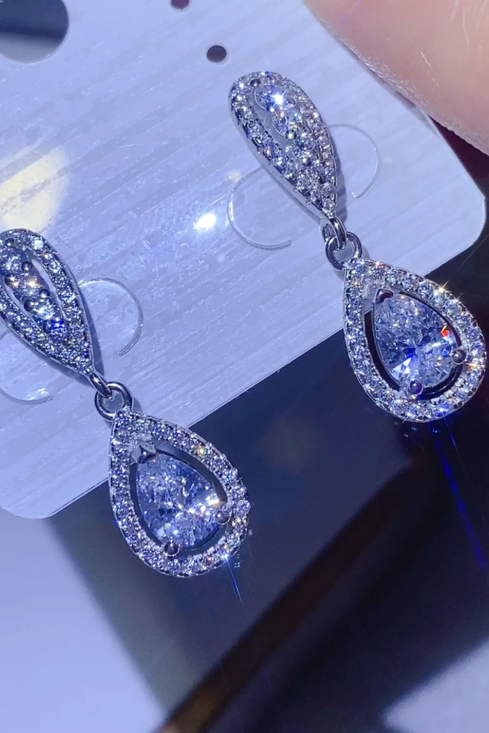 2 Carat Sparkala™ Moissanite Teardrop Earrings – 925 Sterling Silver