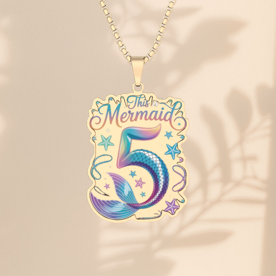 Mermaid 5th Birthday Pendant