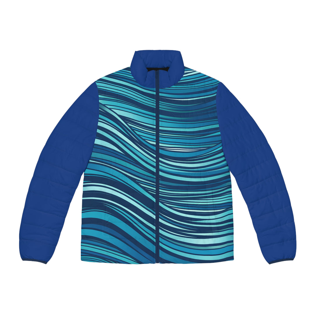 Men's Puffer Jacket - Ocean Waves