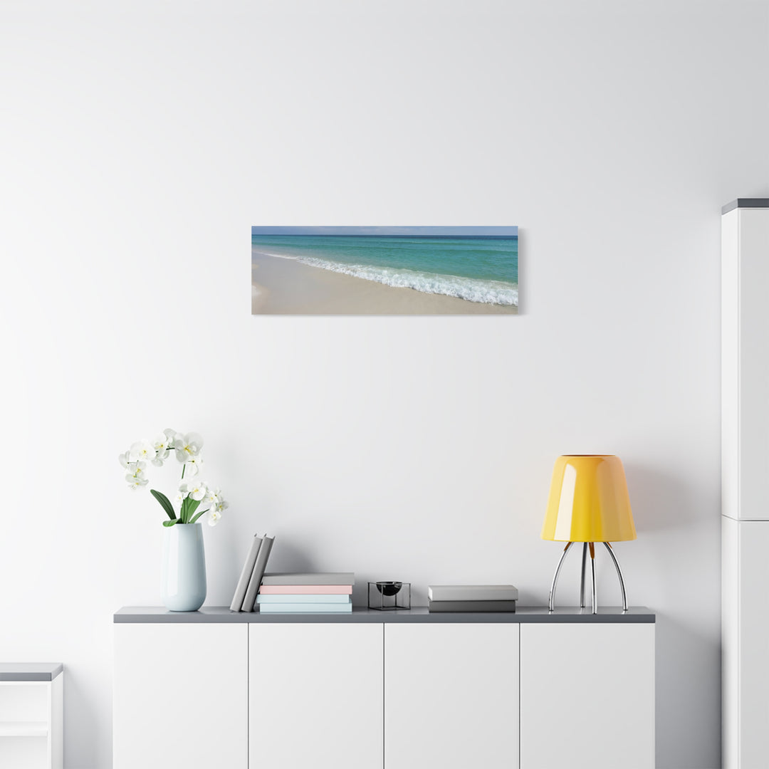 Beach Shoreline Matte Canvas Print – Tranquil Ocean Wall Art