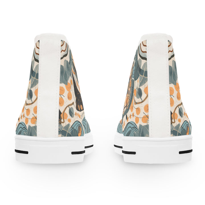 Women's High Top Sneakers - Wave Pattern