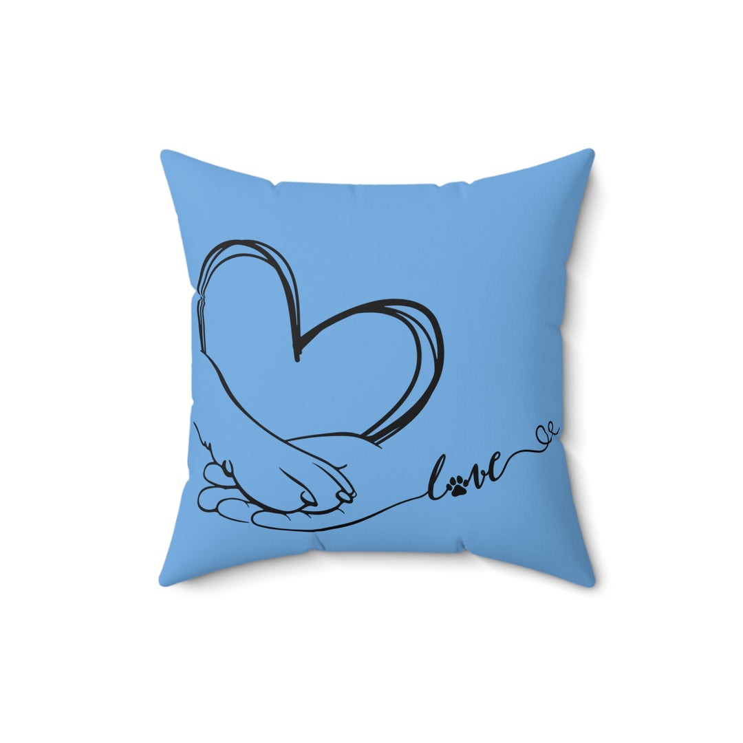 Spun Polyester Square Pillow - Paw Love