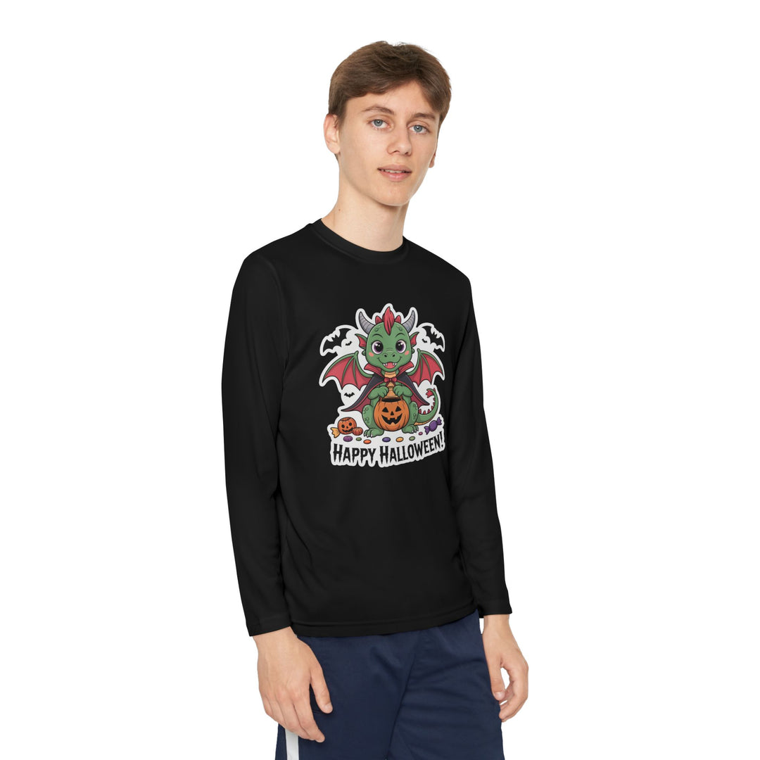 Halloween Youth Long Sleeve Tee, Cozy Tee for Kids, Spooky Costume Alternative, Perfect for Halloween Parties, Trick-Or-Treating