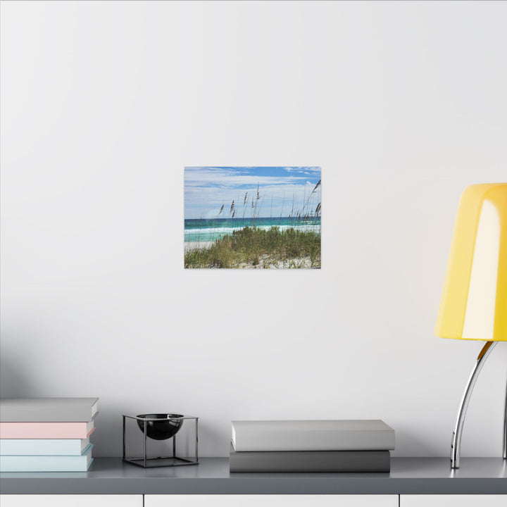 Coastal Dune Beach Canvas Print – Waves and Sea Oats Wall Art