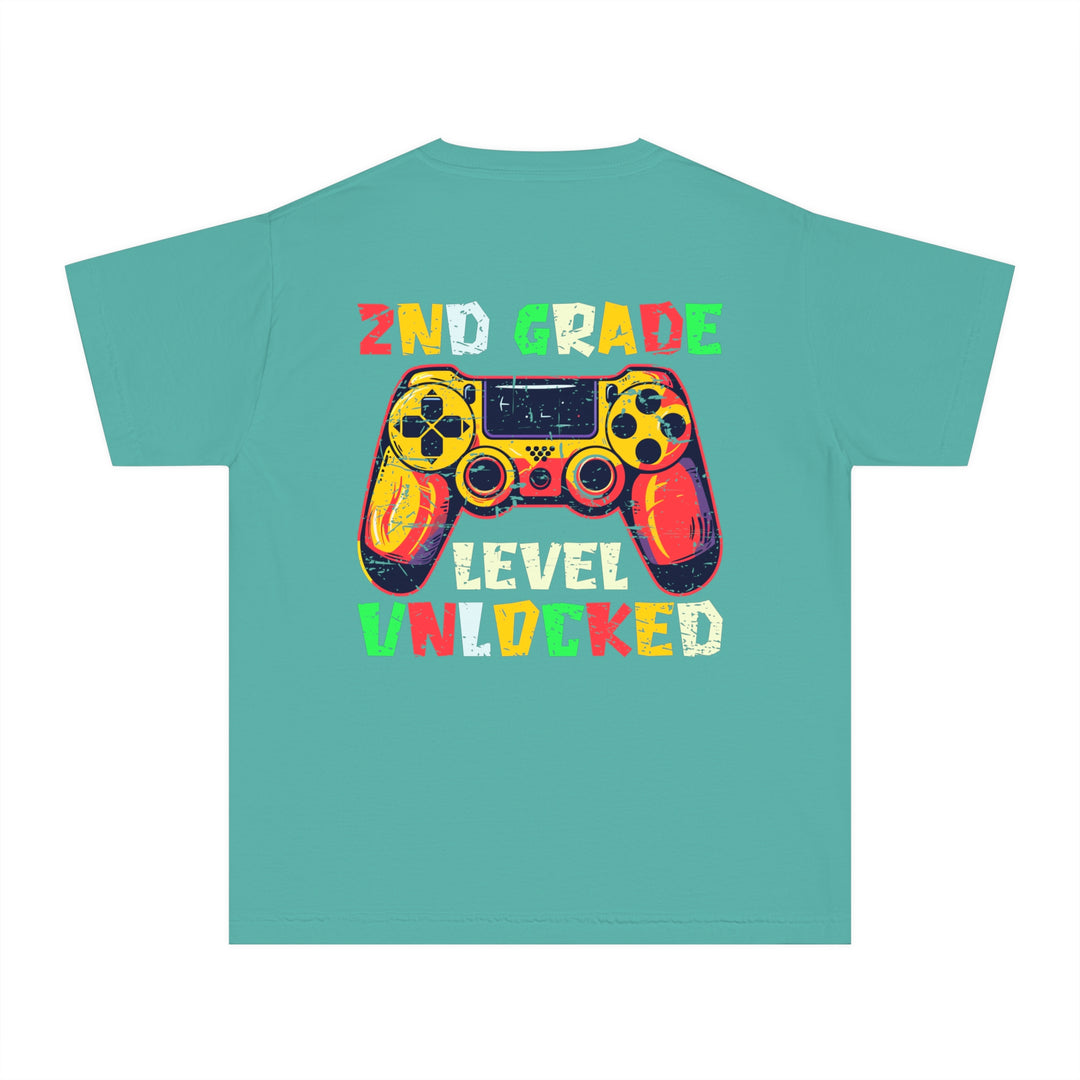 Gaming Graduation Youth Tee - 2nd Grade Level Unlocked, Kids Gamer Shirt, Back to School, Birthday Gift, Fun Playwear, Video Game Apparel