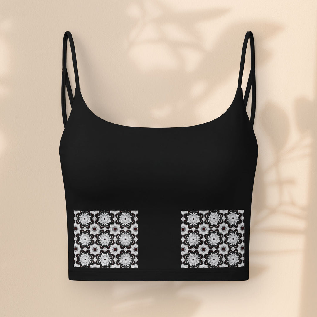 Women's Luxe Bra — Black & White Floral Bra Top