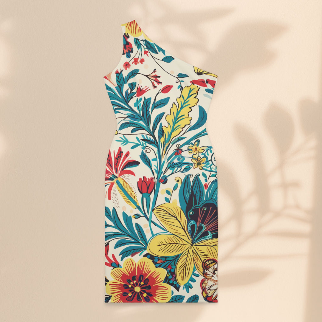 Shoulder Dress  - Tropical Flowers