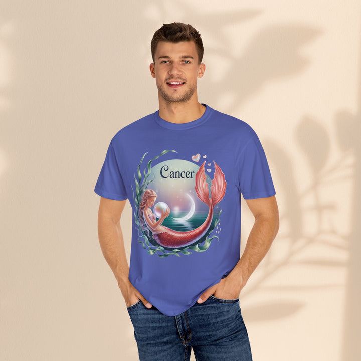Cancer Zodiac Mermaid T-shirt, Astrology Tee, Astrological Sign Shirt, Gift for Cancer, Horoscope T-shirt, Cute Zodiac Apparel