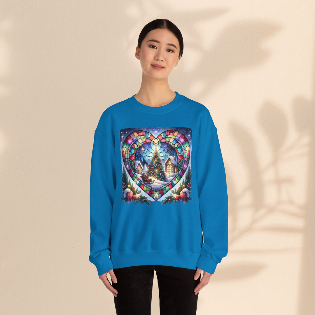 Unisex Heavy Blend™ Crewneck Sweatshirt - Christmas Tree Heart