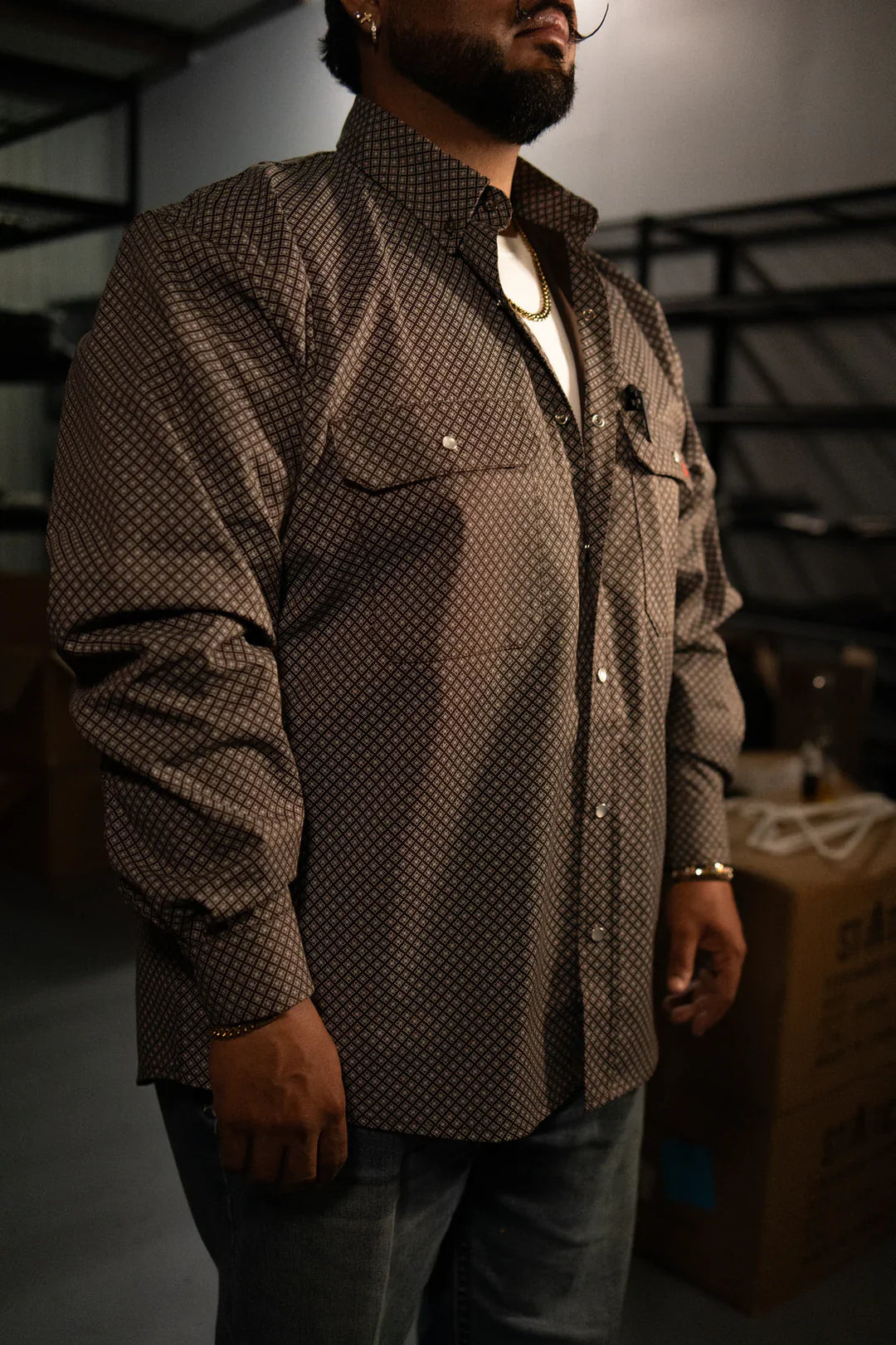 Men’s FR Pearl Snap Work Shirt – Copperhead Paisley