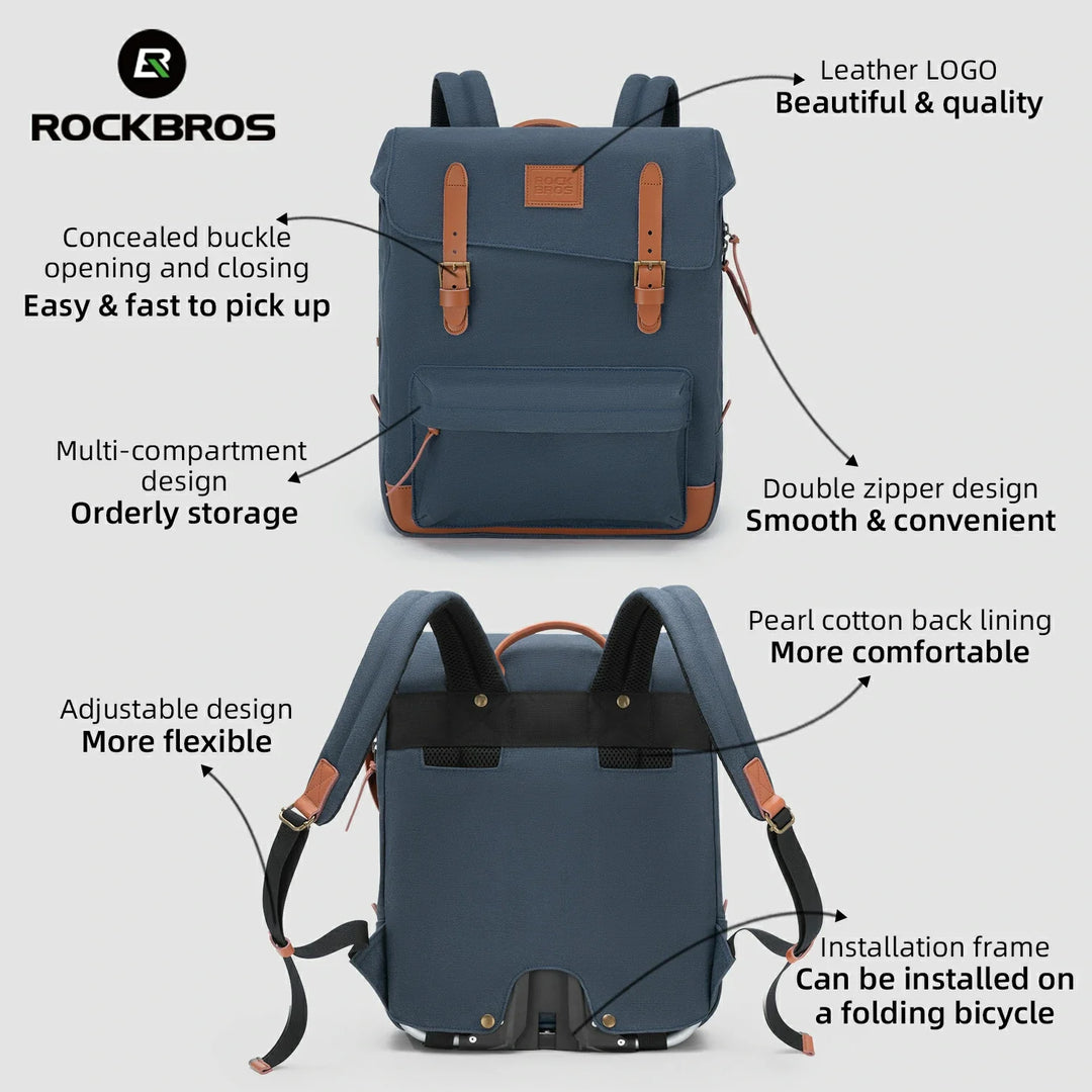 ROCKBROS Vintage Folding Bike Backpack for Cycling