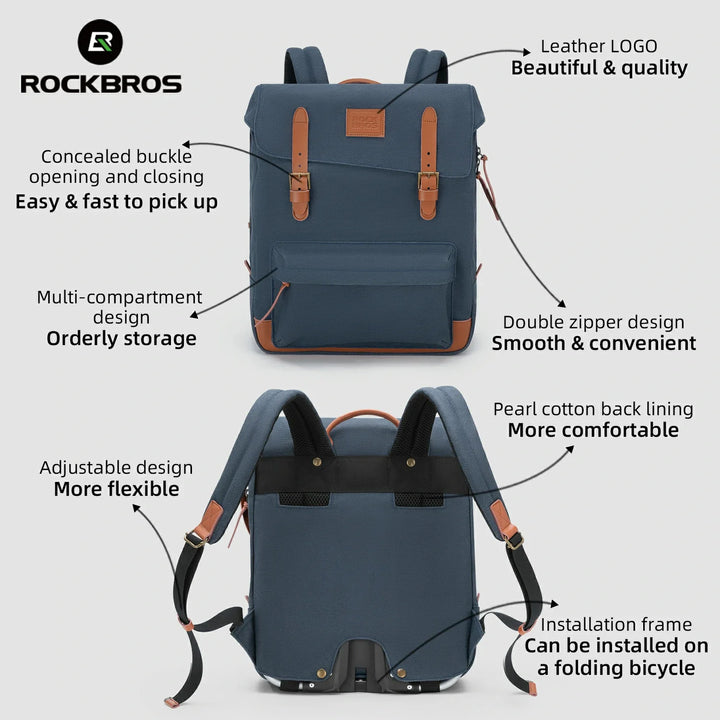 ROCKBROS Vintage Folding Bike Backpack for Cycling