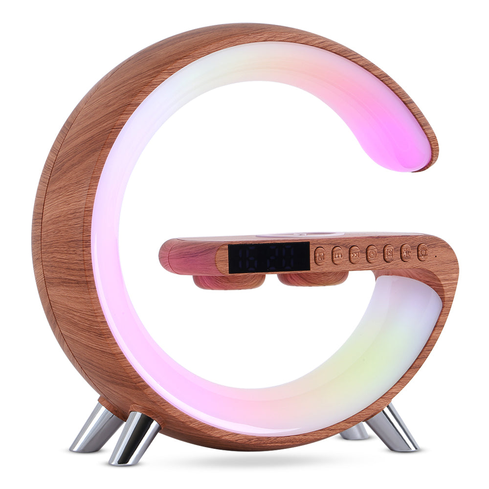 G-Shaped LED Wireless Charger Lamp | Bluetooth Speaker Alarm Clock