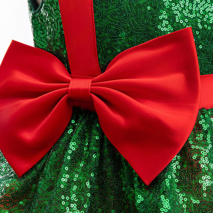 Girls’ Christmas Holiday Outfit with Matching Headwear