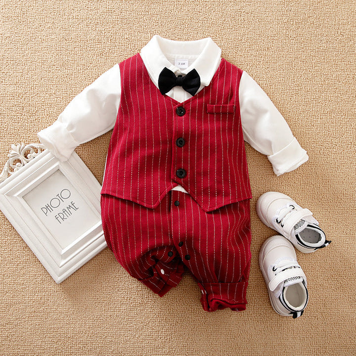 Baby Boy Long-Sleeve Romper for Fall