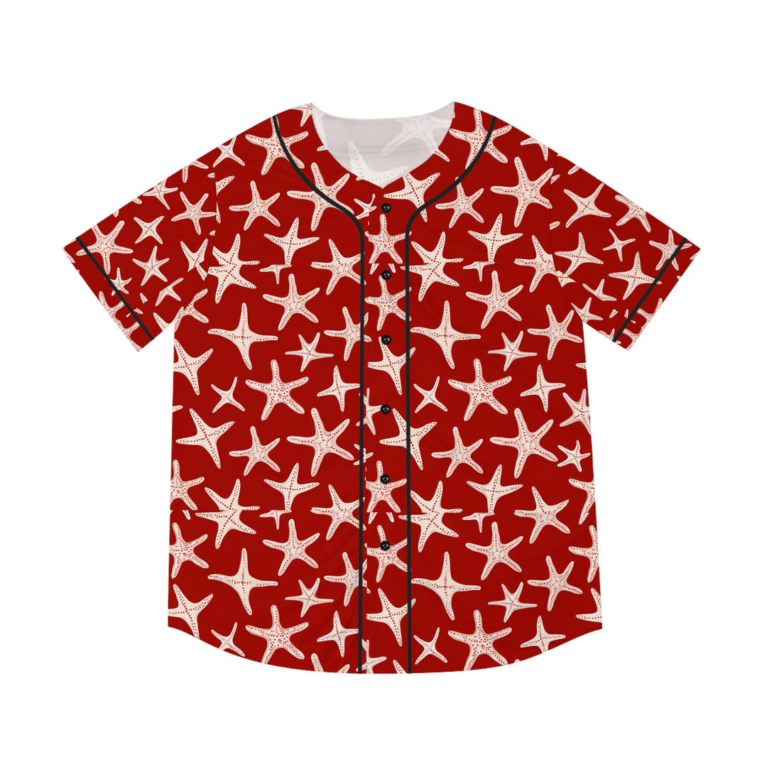 Men's Baseball Jersey (AOP) - Red Stars