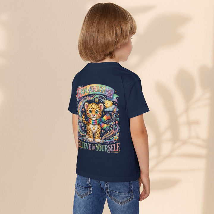 I Am Amazing Brave Buddies Leo Leopard Rainbow Toddler T-Shirt