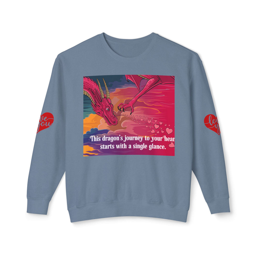 Unisex Lightweight Crewneck Sweatshirt - Journey to a Dragon's Heart