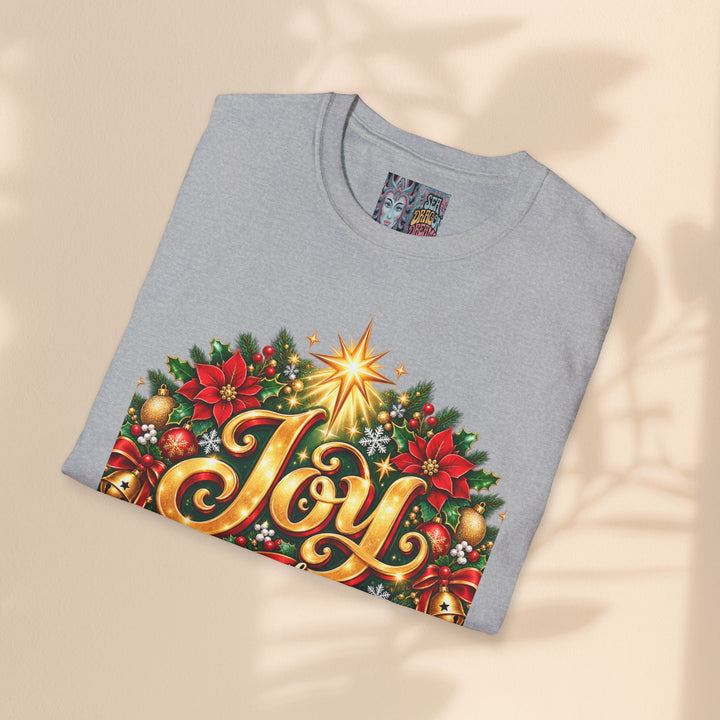 Joy to the World Christmas T-Shirt — Festive Wreath Holiday Tee