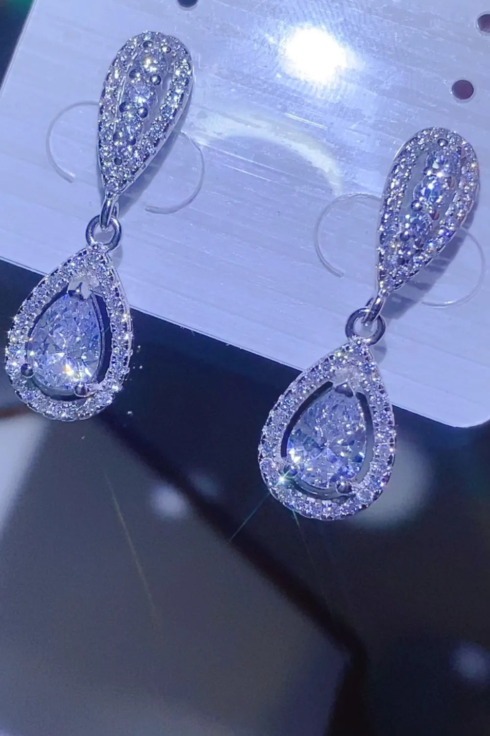 2 Carat Sparkala™ Moissanite Teardrop Earrings – 925 Sterling Silver