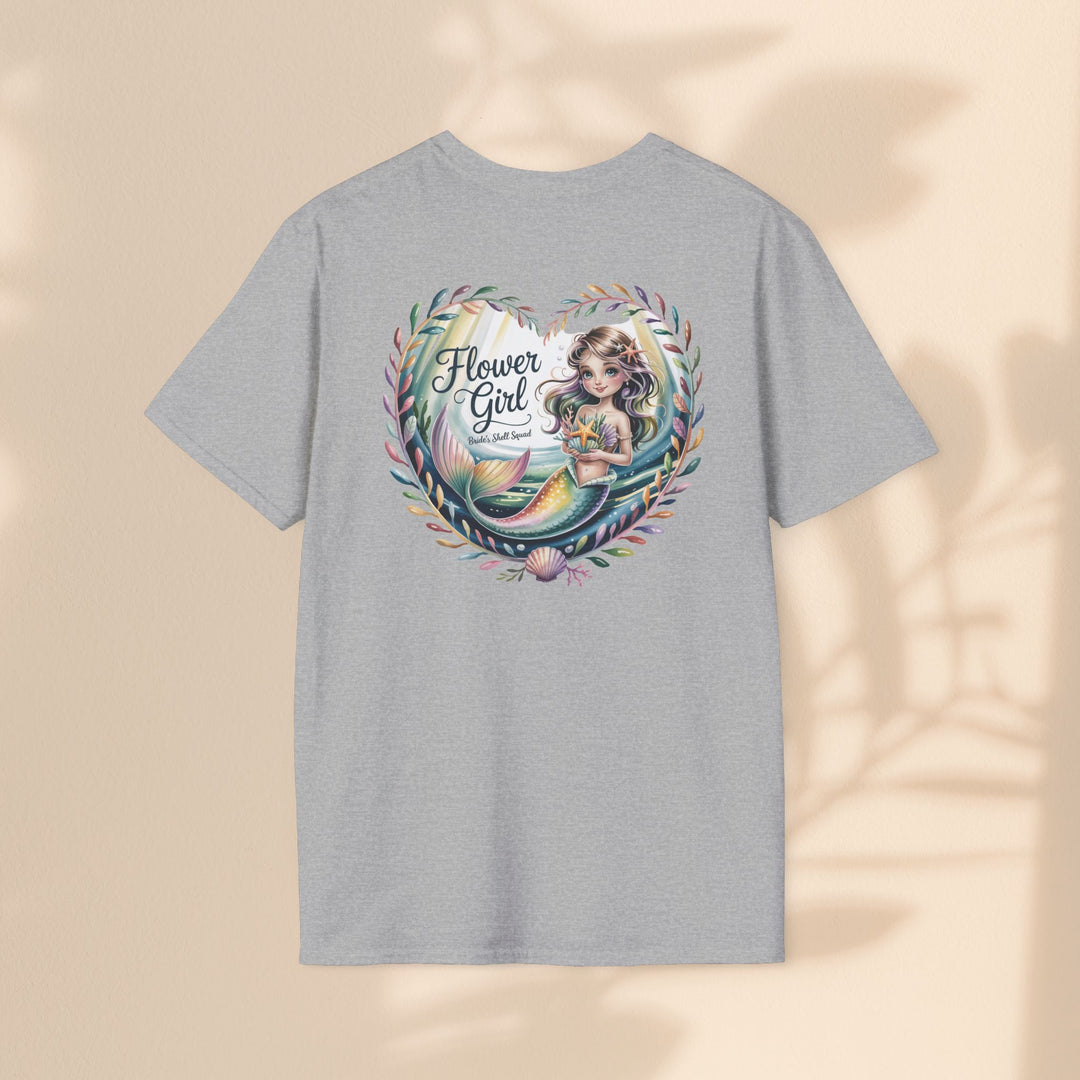Flower Girl T-Shirt, Cute Flower Girl Apparel, Wedding Gift, Kids Birthday, Girly T-Shirt, Mermaid Design, Special Occasion