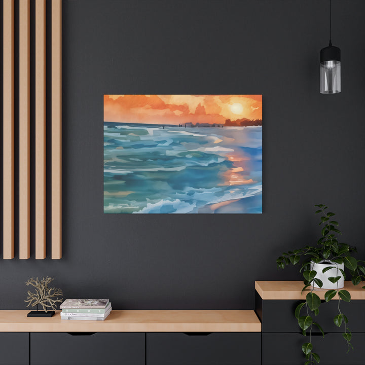 Coastal Sunset Canvas Art – Ocean and Beach Wall Décor