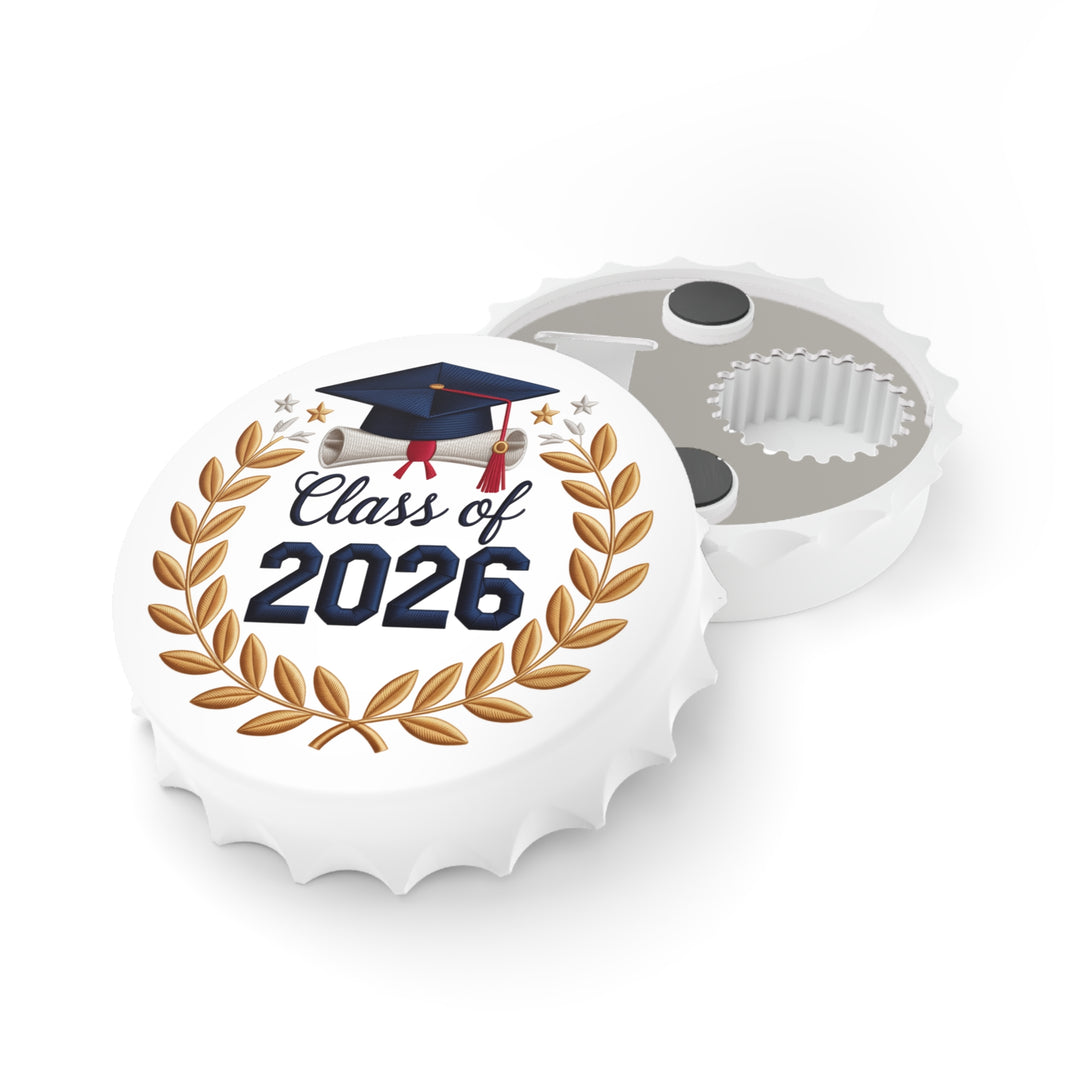 Class of 2026 Bottle Opener – Graduation Cap & Laurel Keepsake