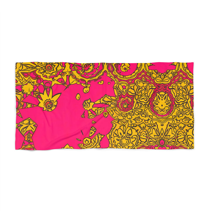 Symmetry Beach Towel - Bright Pattern, Summer Fun, Pool Party, Travel Essential, Gift for Beach Lovers
