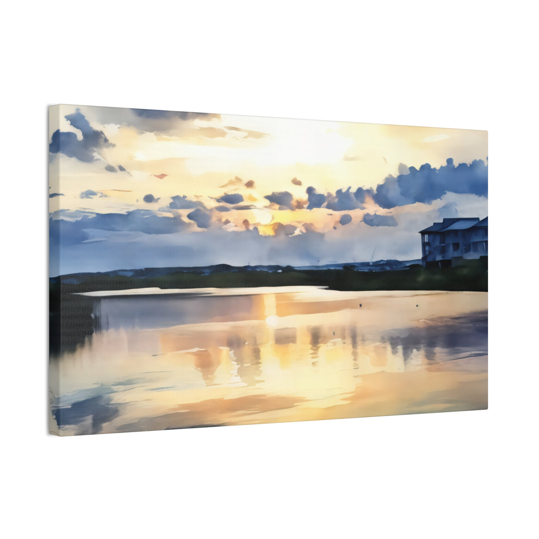 Serene Sunset Landscape Canvas Wall Art