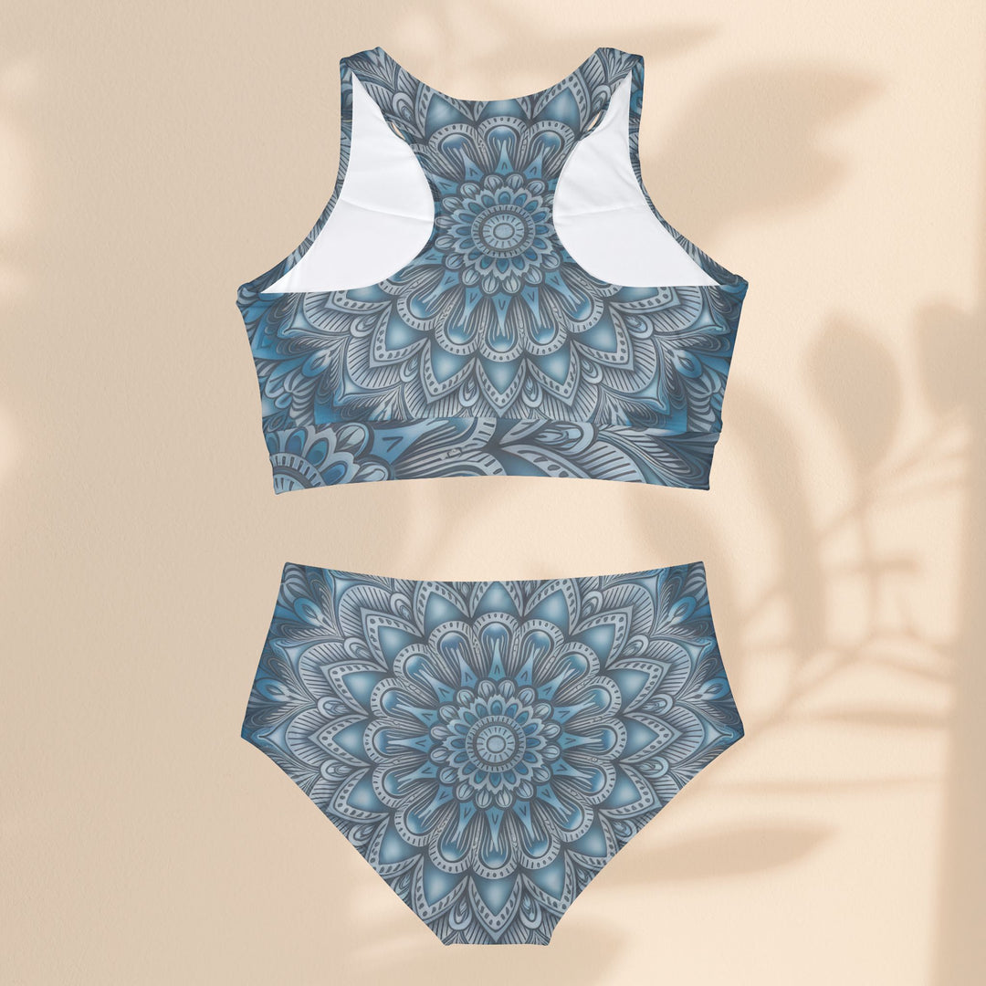 Sporty Bikini Set Swimsuit - Blue Mandala