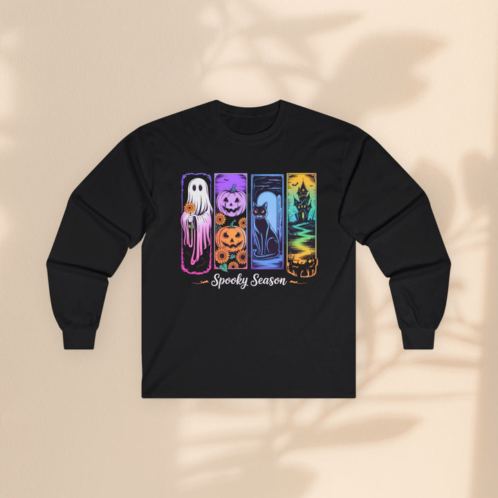 Spooky Season Long Sleeve Tee, Halloween Apparel, Ghost T-Shirt