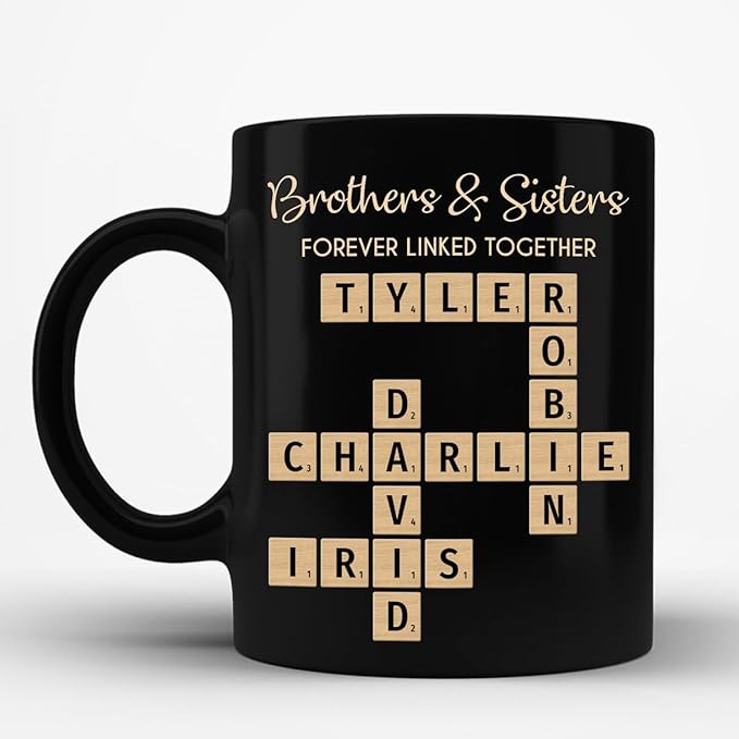 Personalized Family Puzzle Mug – Brothers & Sisters Forever Linked Together