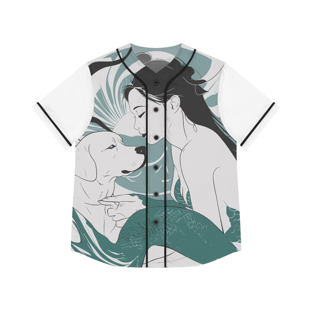 Women's Baseball Jersey - Japanese Mermaid with Dog