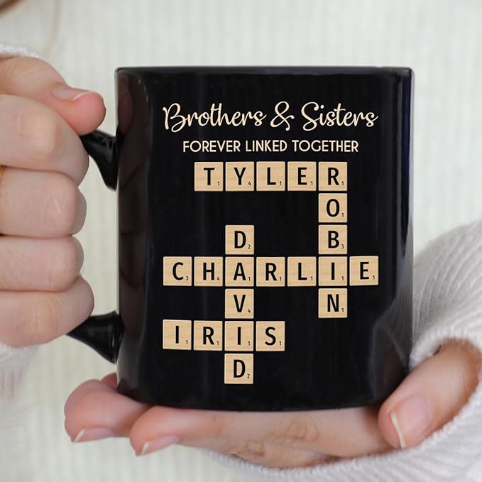 Personalized Family Puzzle Mug – Brothers & Sisters Forever Linked Together
