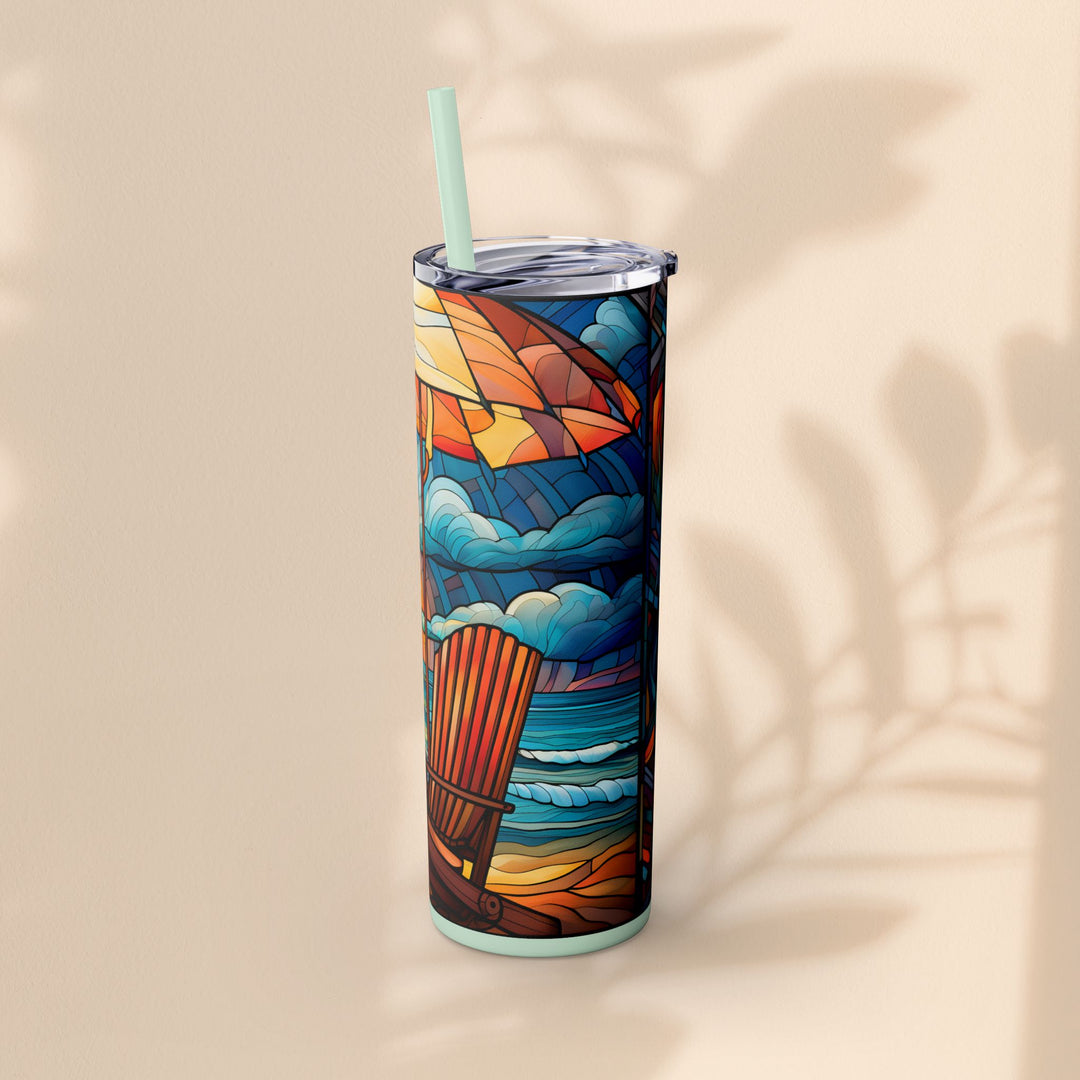 Skinny Tumbler with Straw, 20oz - Beach Chair Life