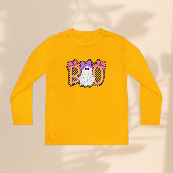 Youth Ghost Boo Tee – Kids Halloween Long Sleeve Shirt for Trick-or-Treating & Fall Parties