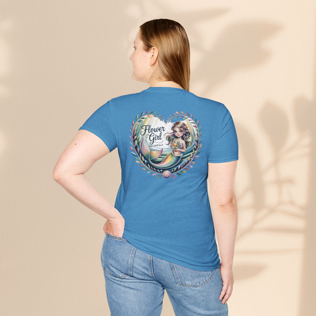 Flower Girl T-Shirt, Cute Flower Girl Apparel, Wedding Gift, Kids Birthday, Girly T-Shirt, Mermaid Design, Special Occasion