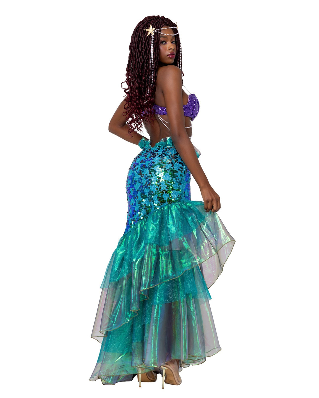 Mesmerizing Mermaid Costume – Sequin Bra and Flare Skirt