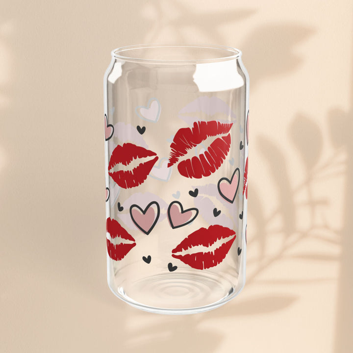 Sipper Glass, 16oz - Hot Lips