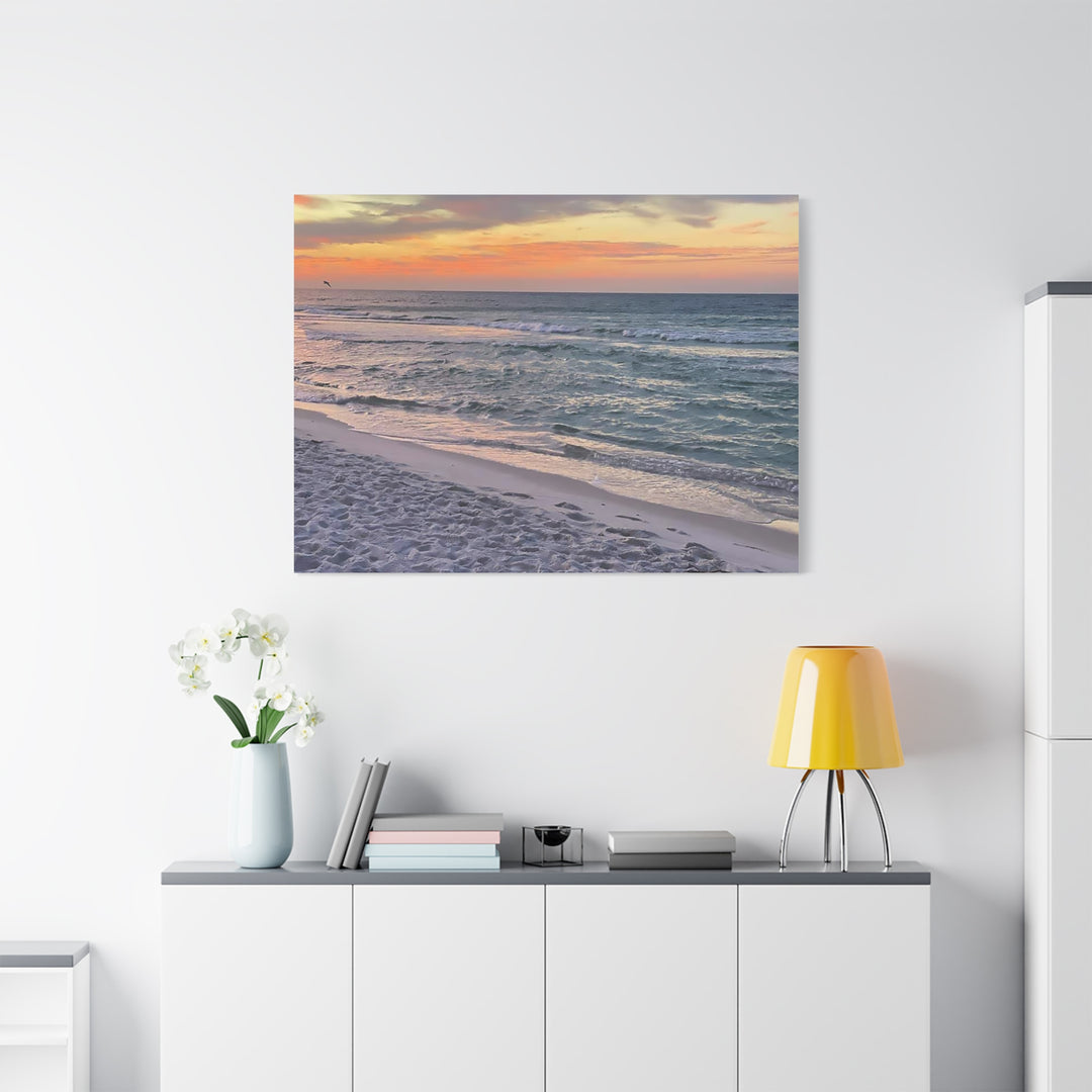 Sunset Beach Matte Stretched Canvas Wall Art