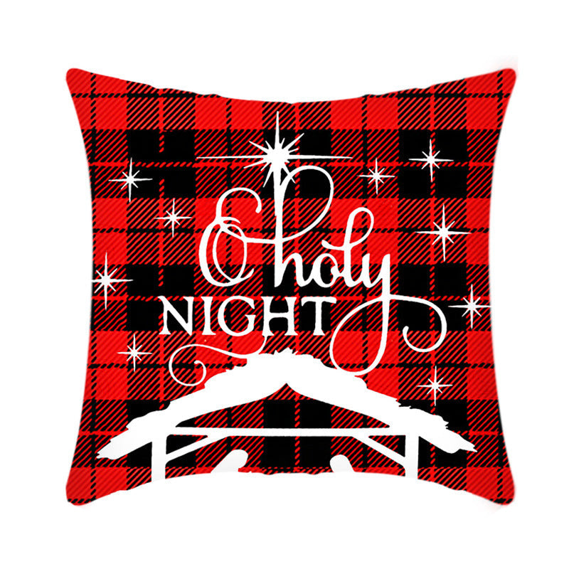 Merry Christmas Elk and Santa Plush Cushion Cover
