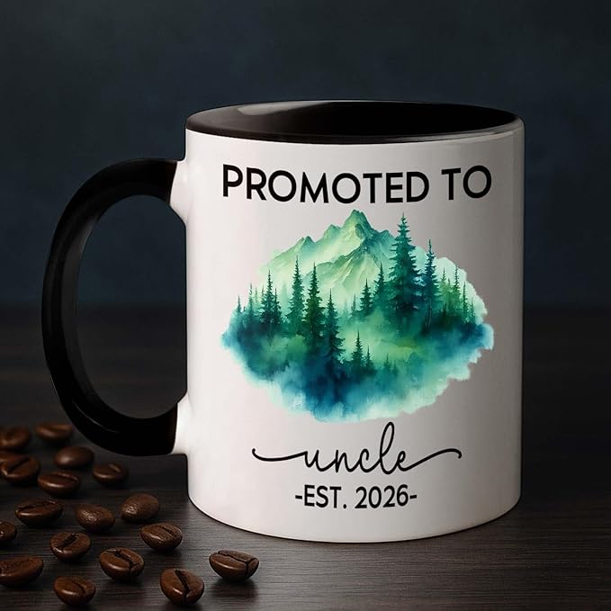 Personalized “Promoted to Uncle” Coffee Mug – EST. 2026