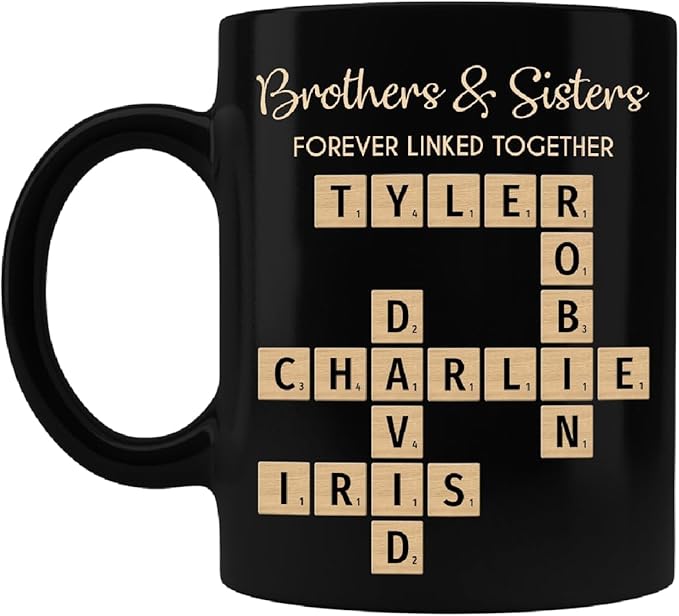 Personalized Family Puzzle Mug – Brothers & Sisters Forever Linked Together