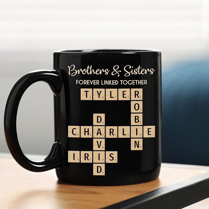 Personalized Family Puzzle Mug – Brothers & Sisters Forever Linked Together